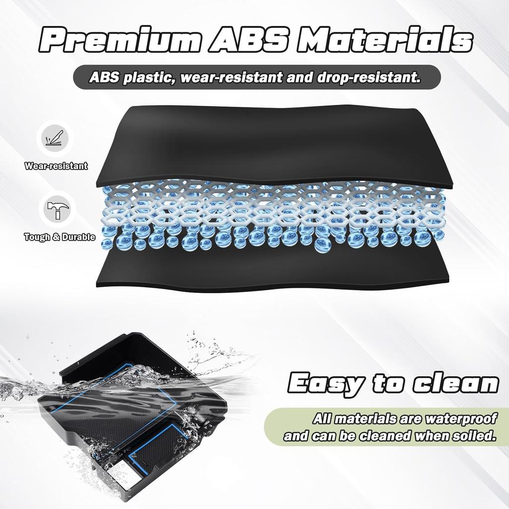 For 2025 Upgraded Ford Ranger Center Console Organizer,2024 2025 Ford Ranger Armrest Storage Box With 2 Color Mats,Ert Console Tray Ranger