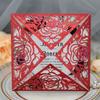 KX4B 20pcs/set Wedding Invitations Cards Glitter Rose Flower Greeting Card Invite Envelopes Bridal Shower Supplies