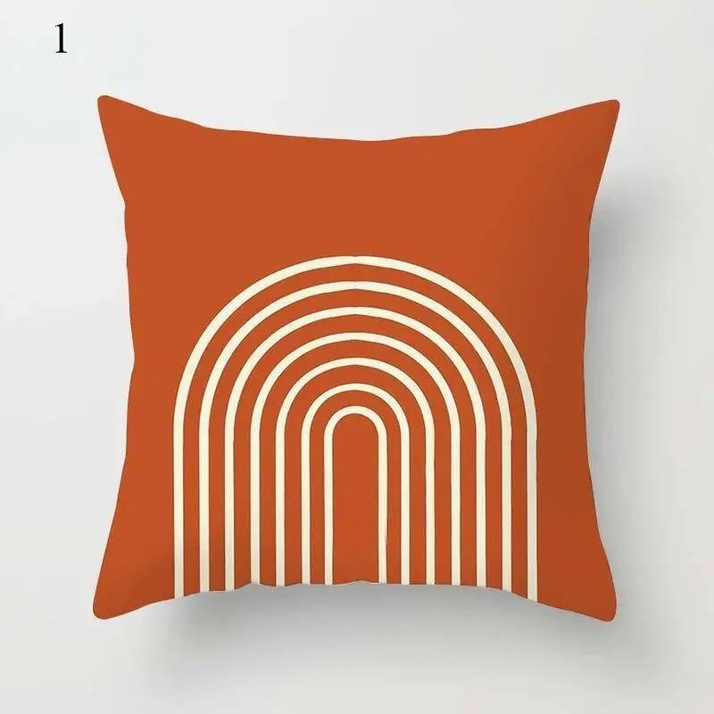 Clip Red Brown Pillowcase Decorative Geometric Print Abstract Pattern Pillowcase Home Supplies Pillowcase Sofa Cushion Cover