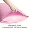 1pc Satin Pillowcase Breathable Soft Envelope Closure Satin Pillow Cases Solid Color Bedding Accessories Smooth Pillow Covers