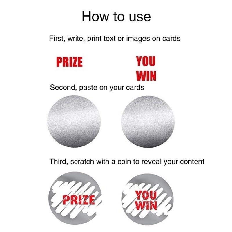 300pcs/roll  Round Silver Scratch Off Stickers 1 Inch Scratch Off Labels Sticker for Party Activity Favors Stationery Sticker