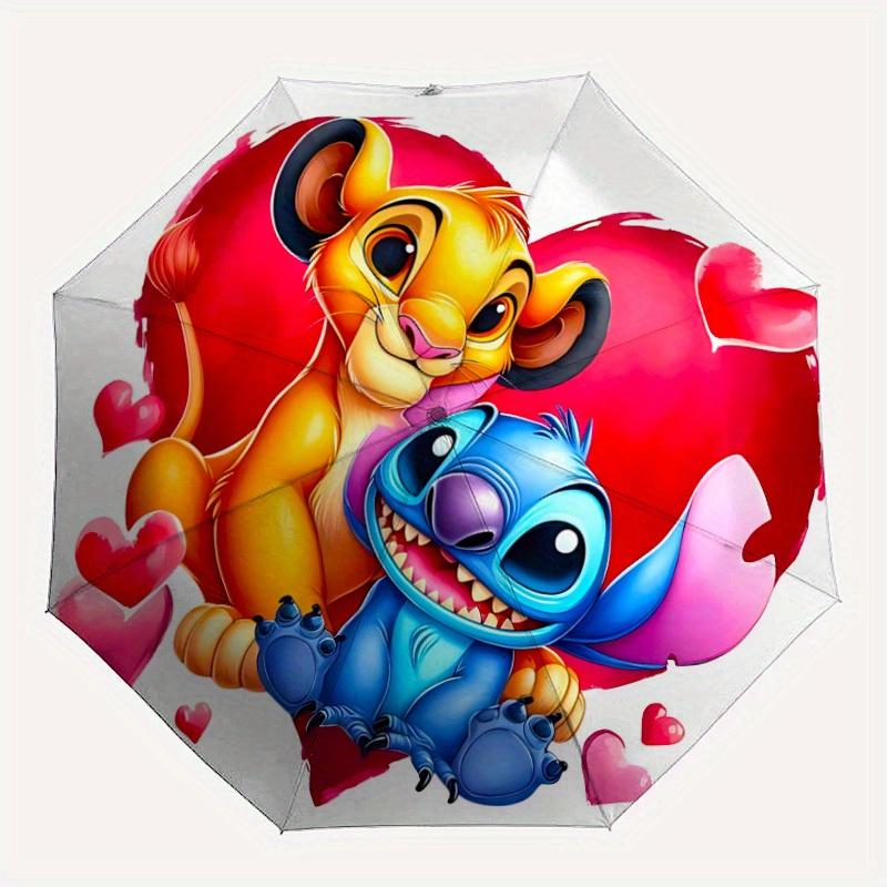 

1pc Lion King Automatic Folding Umbrella: Compact 8-rib Design Cartoon Travel Companion for Outdoor, Casual Accessory 8