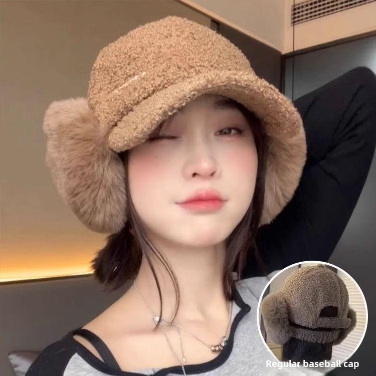 Съемная новая шапка, наушники, мягкая бейсболка на осень и зиму, повседневная шапка с защитой от ушей и хвостиком
