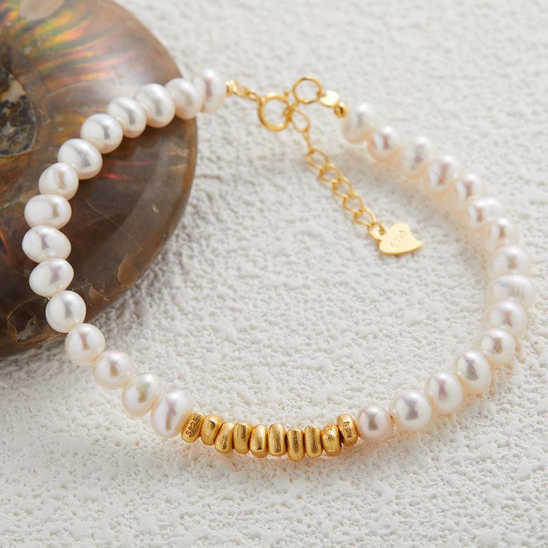 Colier cu pandantiv din argint sterling S925 cu perlă naturală de apă dulce, design de înaltă calitate pentru femei, pandantiv din argint fragmentat de nișă, lanț pentru claviculă