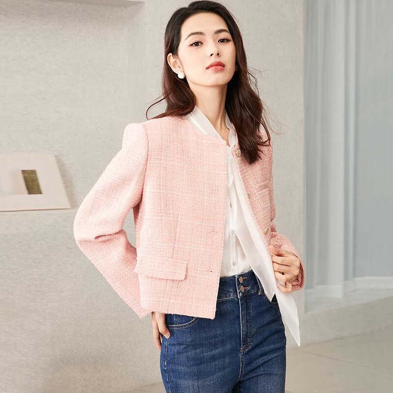 JESSIE Sweet Pink Tweed Short Jacket XL