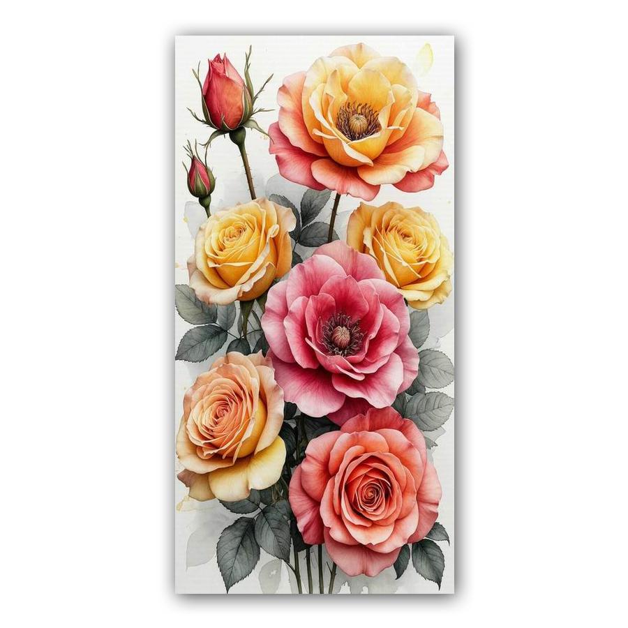 Colorful Rose Blossoms Large Size Diamond Painting Flowers Diy Full Square Round Drill Rhinestone Embroidery Mosaic Cross Stitch Kits Wall Decor