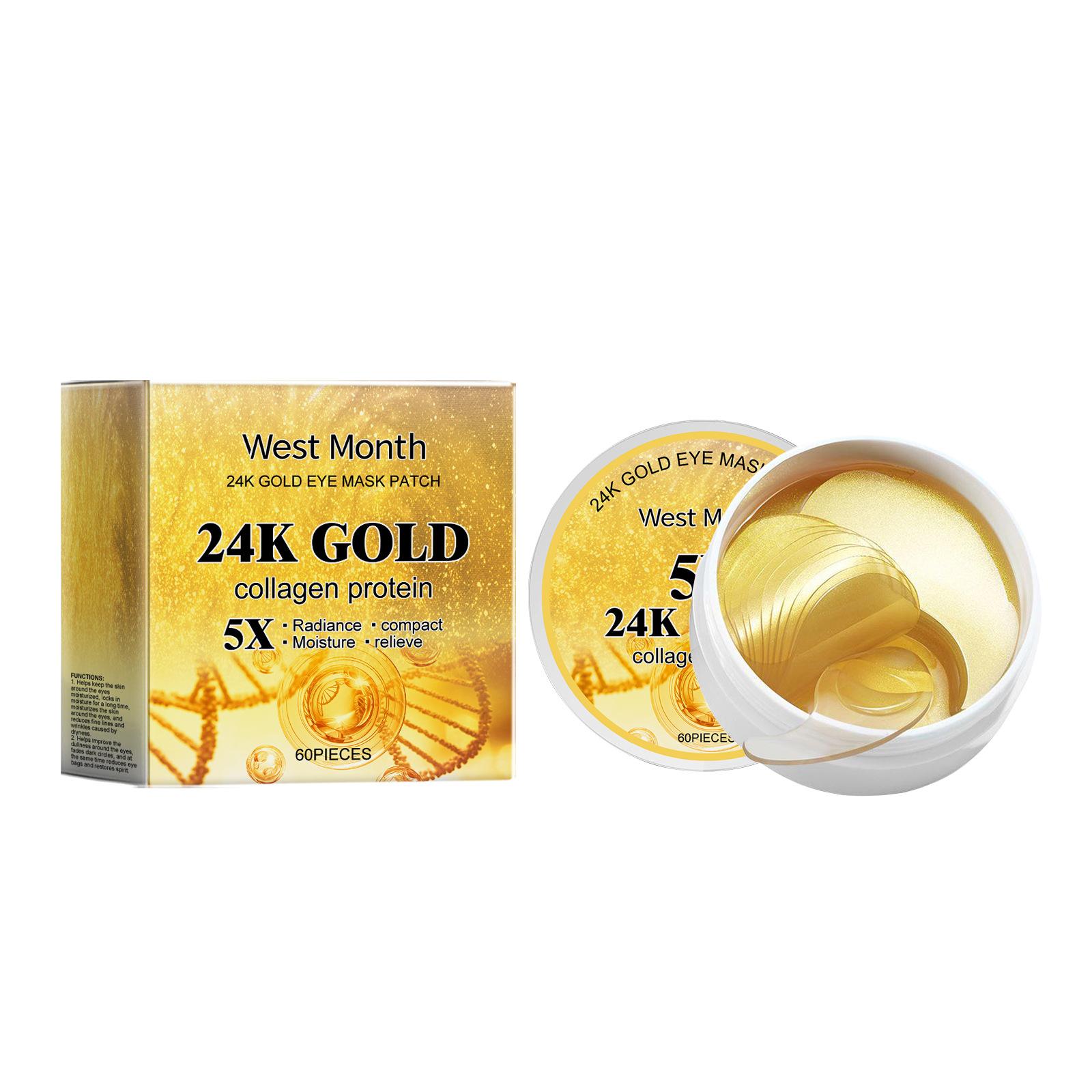 

24K Golden Collagen Eye Mask Anti Dark Circles Eye Bags Moisturizing Firming Eye Patches Repair Eye Cream Skin Care Products 60pcs