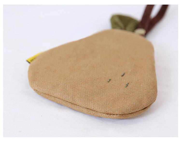 Tricolor Patchwork Pear Coin Purse Mini Wallet
