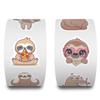 500/roll Cartoon Sloth Roll Sticker Cute Animal Children DIY Skateboard Suitcase Roll Sticker