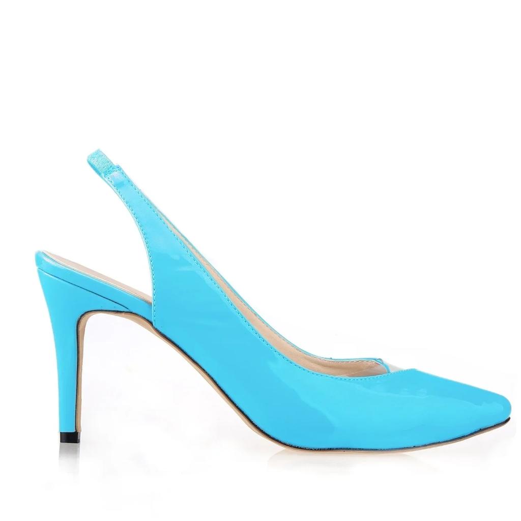 Women‘s Pumps Stilettos Sexy 8cm High Heels Pointed Toe Transparent Slingback Women Party Dress Wedding Shoes Elegant Large Size
