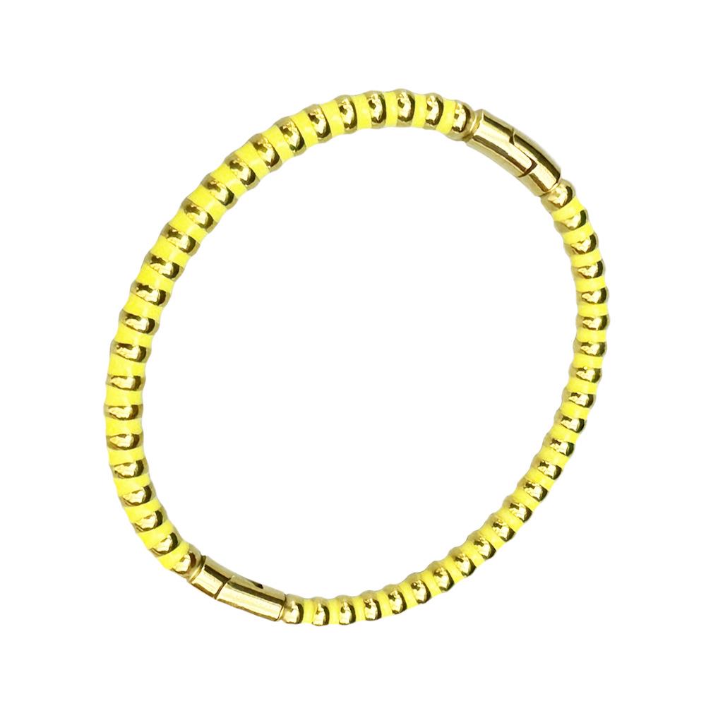 Gold Bamboo Pattern Women's Bracelet with Colored Epoxy Resin