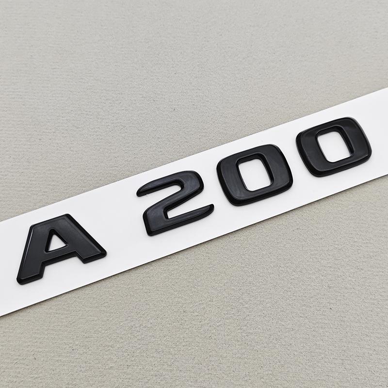 3D ABS Black A180 A200 A250 C180 C200 Logo Letters Car Rear Trunk Badge Sticker For Mercedes Benz W177 W176 V177 W206 W204 S205