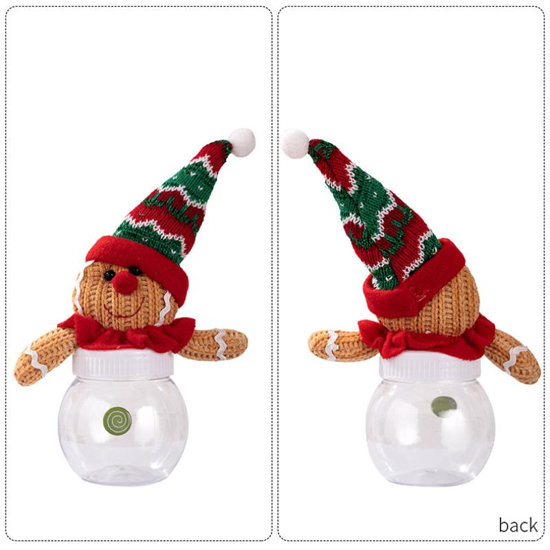 Christmas Candy Gift Box Transparent Storage Jar For Cookies Snacks Gingerbread Man Food Container Kids New Year Decoration