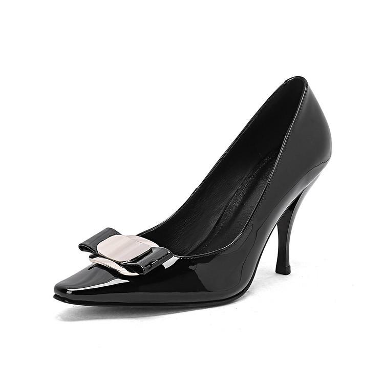 

Black work shoes women s thin heels autumn 2025 new pointed patent leather professional work non-grinding feet high heels women 39