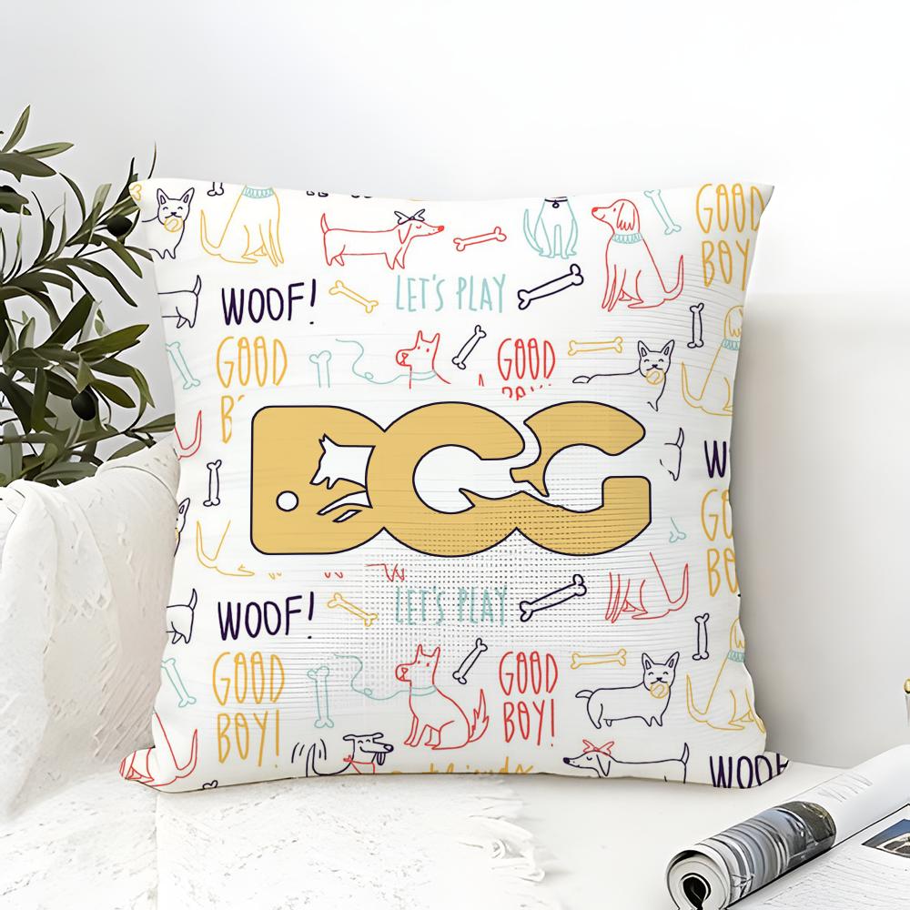 Animal Alphabet Pillow Case Cotton Linen Fabric Square Zipper Pillowcase Home Decorative Living Room