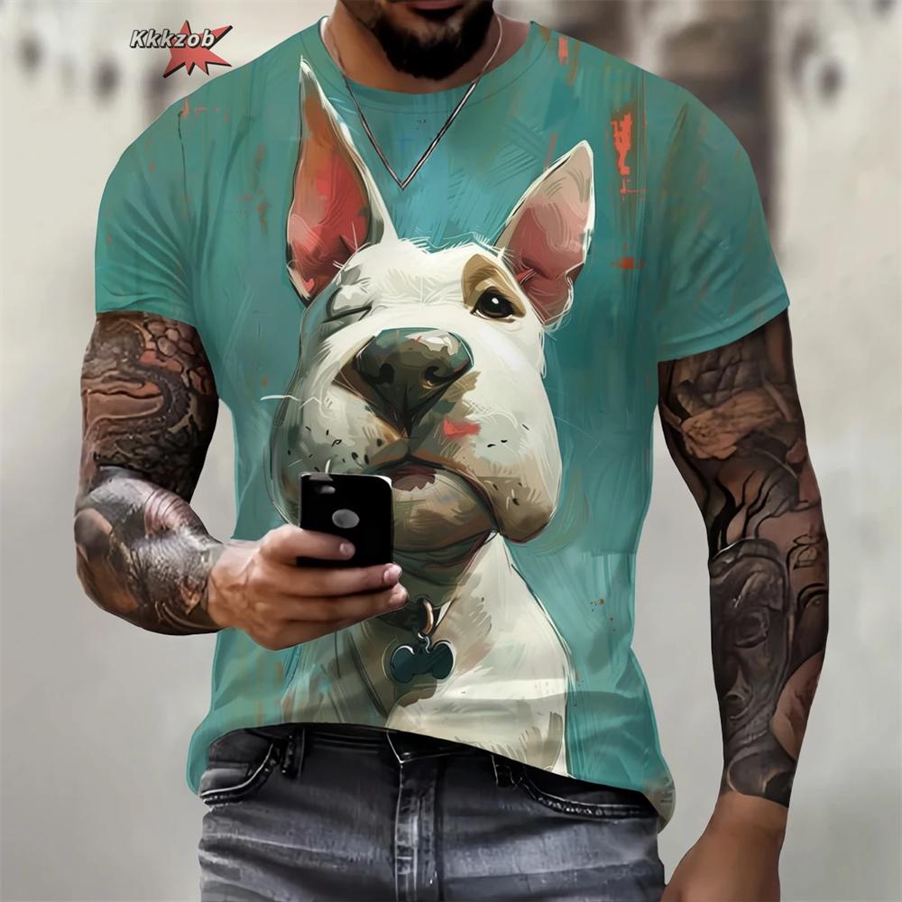 Summer Funny Dog Pattern 3D Print Men's T Shirt Casual O-Neck Loose Short Sleeve Fashion Trend Men Clothing Oversized T-Shirt