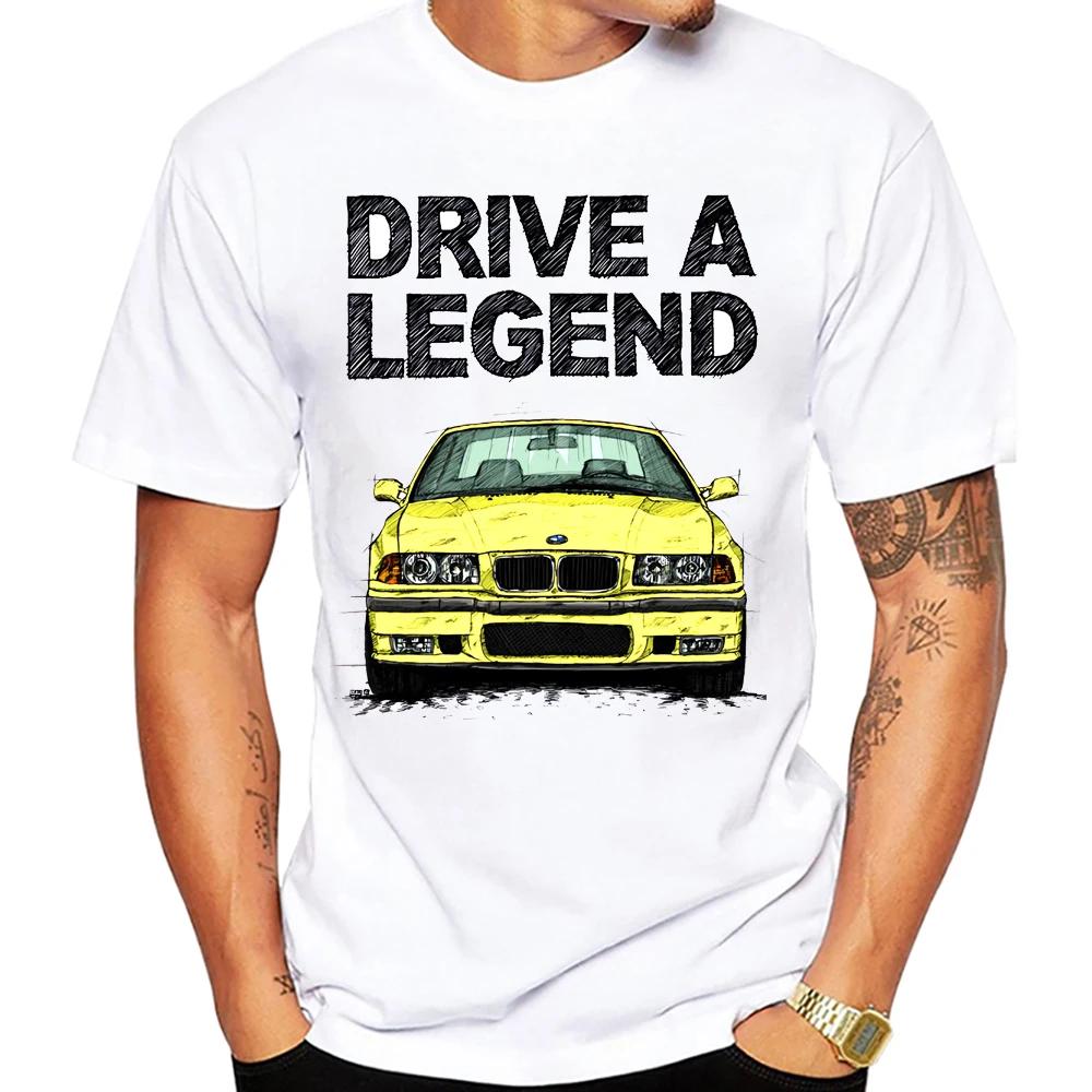 Drive A Legend E36 M3 Compact 90's T-Shirt Summer Men Short Sleeve Harajuku BM Car Design Boy Casual Tops Hip Hop White Tees