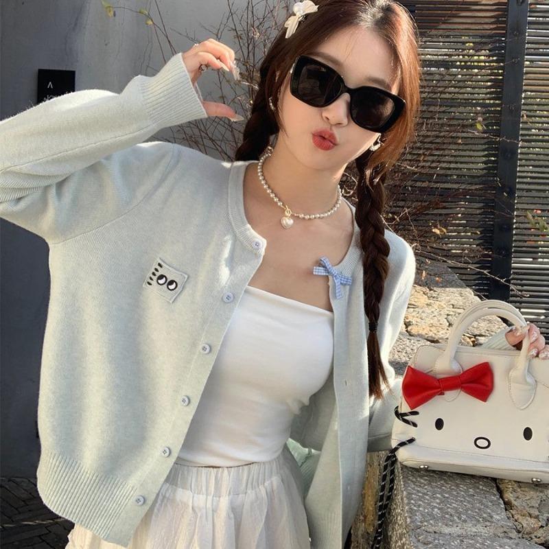 New Women Knit Cardigan Soft Cozy Sweater Autumn Winter Korean Fashion Outerwear Casual Top