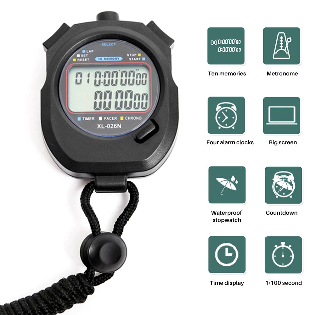 Digital Stopwatch Electronic Digital Sport Stopwatch Timer Waterproof Non Slip Referee Timer for Competitive Game