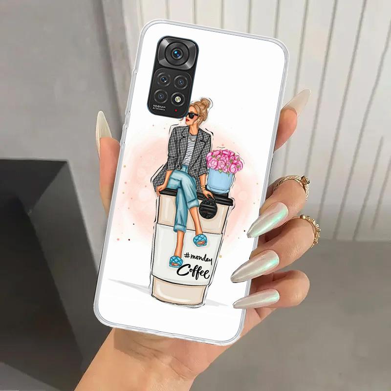 Girl Boss Female Coffee Phone Case for Xiaomi Redmi Note 15 14 14S 13 12S 12 Pro 11S 11 Plus 11T 11E 10S Soft Funda Print Shell Redmi Note 15 4G