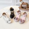 Girls' 2026 Summer Fashion Princess Bow High-Heeled Sandals for Toddlers