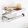 With Phone Holder Paper Towel Stand Wall Mounted Floating Paper Shelf Toilet Paper Holder  Bathroom