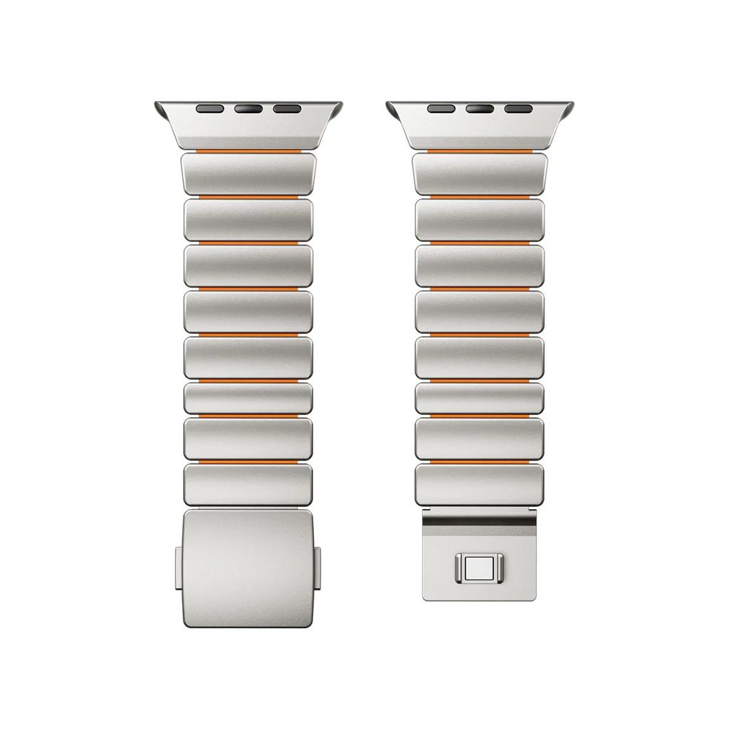 Magnetic Stainless Steel Band for Apple Watch Ultra 3 2 49mm Rubber Men Strap for Iwatch Series 11 10 46mm 9 8 7 6 Se 44mm 45mm