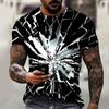 Summer New Abstract Creative Broken 3D Digital Printing Men's T-shirt Street Fashion Short Sleeves Can Be Customized