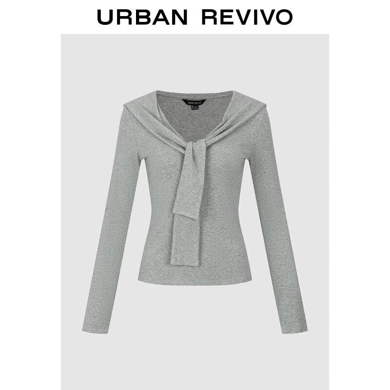 UR Women s V-neck Tie Slim Fit T-shirt M