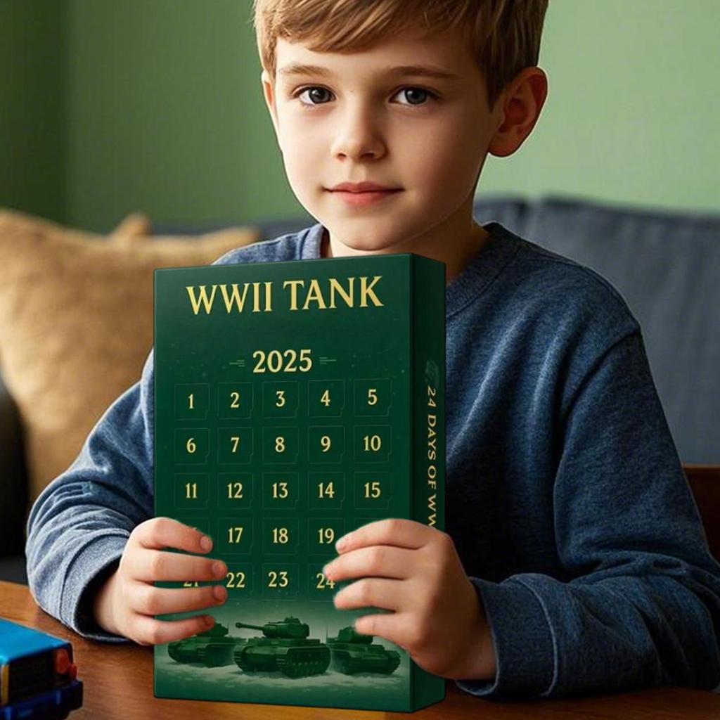 24 Days Christmas Countdown Calendar Christmas Tree Tank Model New Year Xmas Gift Advent Iconic Tank Ornament Calendar