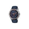 CASIOSTANDARD serie modieuze zakelijke retro casual klassieke drie-wijzer zes-naald blauwe wijzerplaat waterdicht kwartsuurwerk leren band MTP-1374L-2A