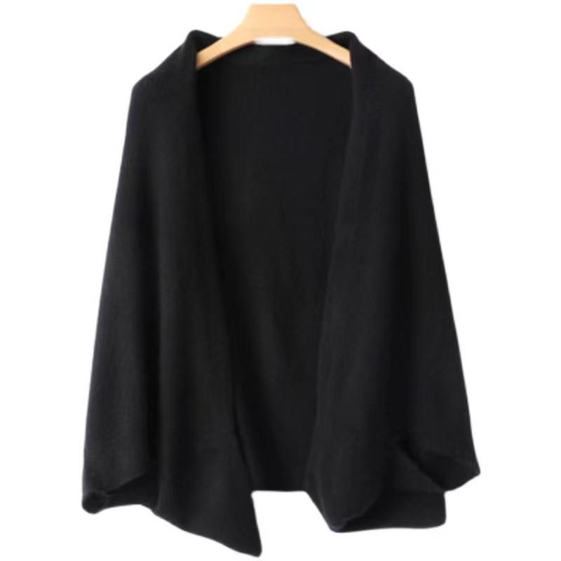 Pure Wool Flat Shawl Scarf - Warm Cashmere Blend Cape