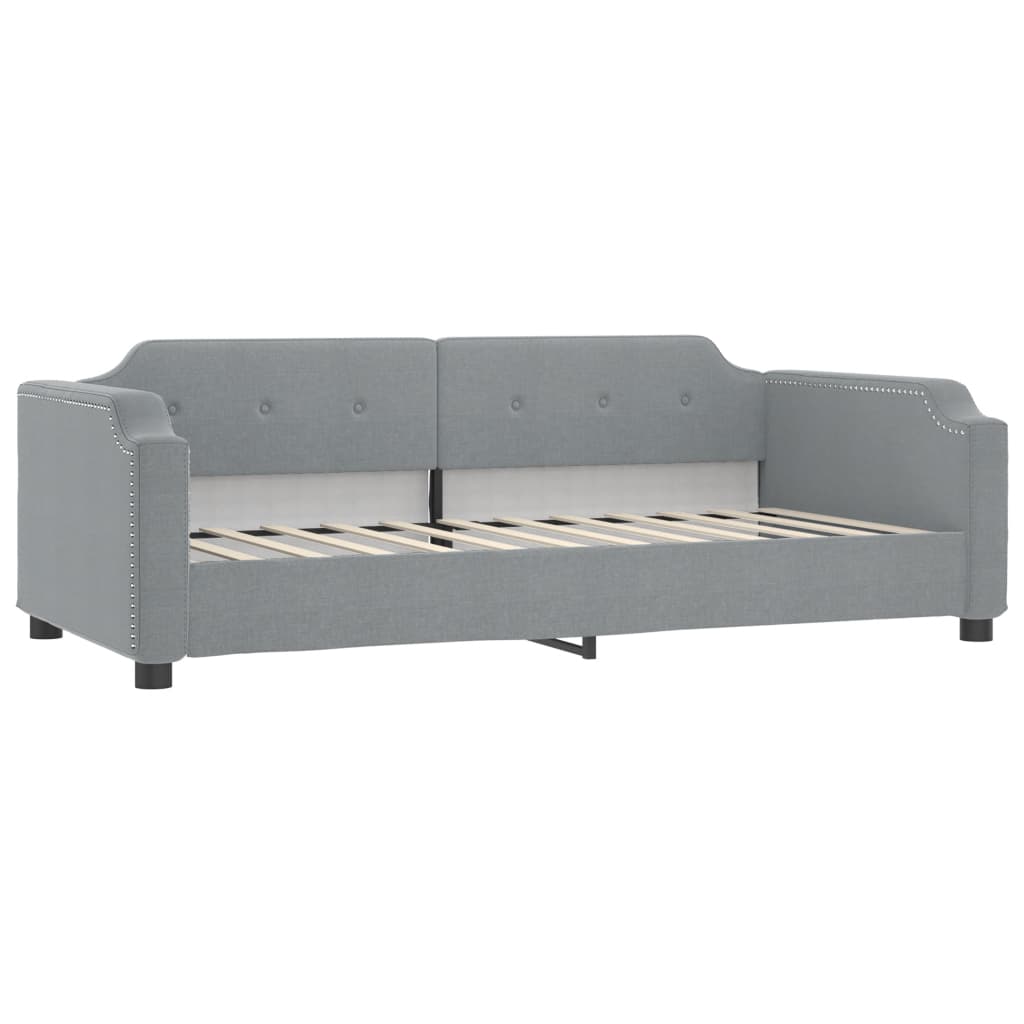 Vidaxl Sofa Rozsuwana Z Materacami, Jasnoszara, 80X200 Cm, Tkanina