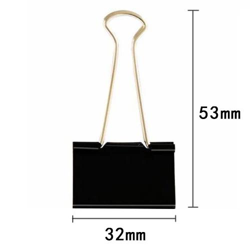10 STÜCKE Metall Büroklammer 19 25 32 41 51mm Foldback Metall Binder Clips Schwarz Griffklemmen Papier Dokument Büro Schule Schreibwaren