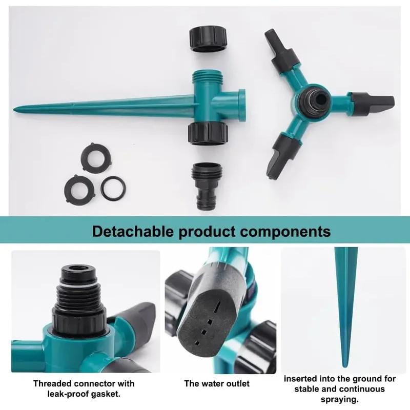 2pcs 360° Rotating Garden Sprinkler, Automatic Watering System for Agricultural & Lawn Irrigation, Water Saving Sprayer