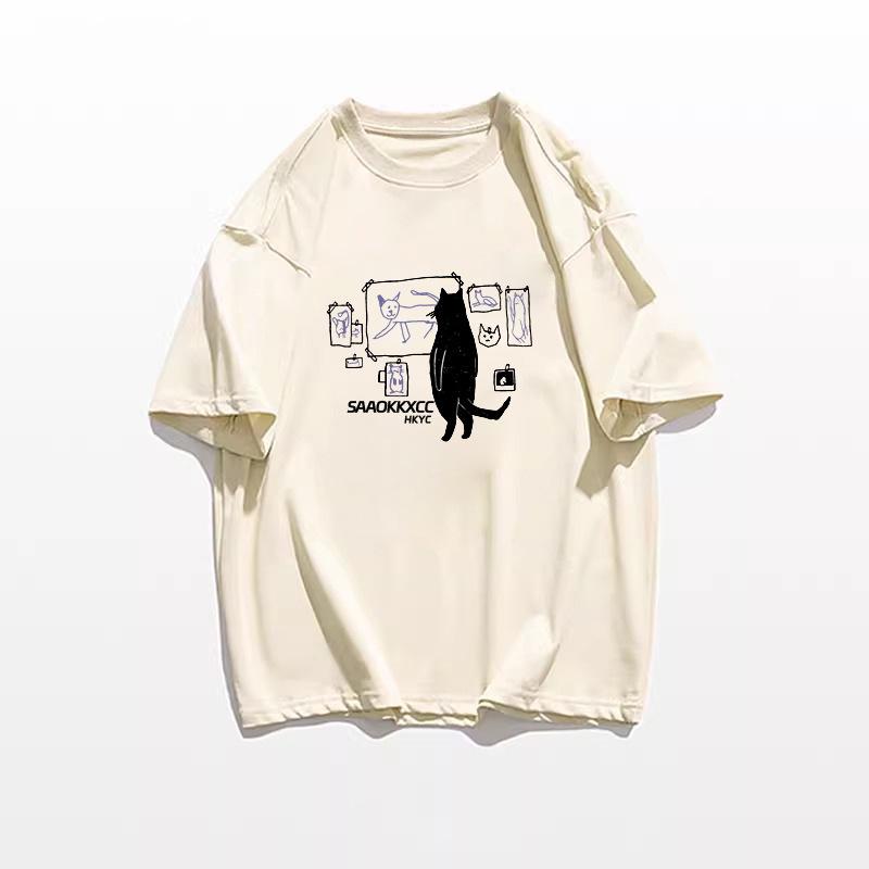 Women's Retro Chic Pure Cotton Korean-Style Loose Short Sleeve T-Shirt