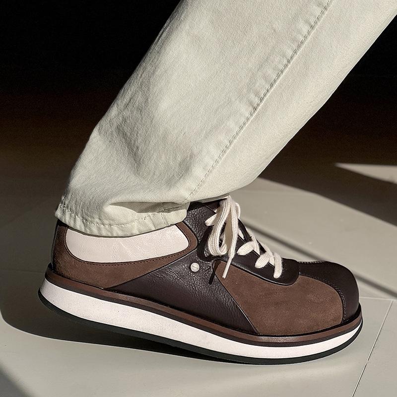 Spring new retro premium Maillard square head German training shoes platform sports and leisure shoes