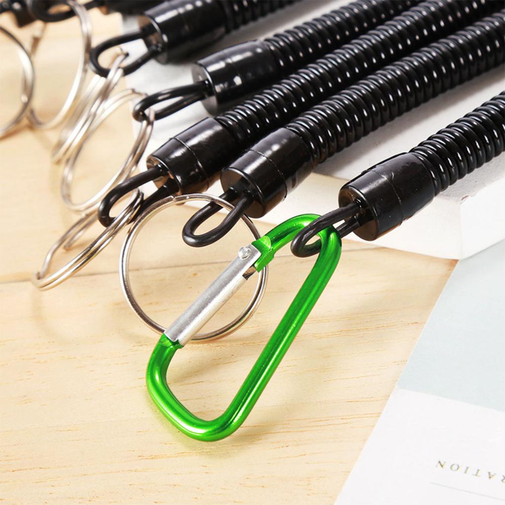 Stainless Steel Fishing Hook Disgorger Fish Hook Remover Coil Springs Snap Hook Holder Retractable Coil Cord Holder