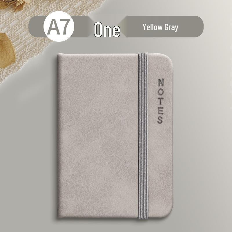 Sijin A7 Leather Hardbound Notebook with Elastic Band - Portable Pocket Planner for On-the-Go Note-Taking