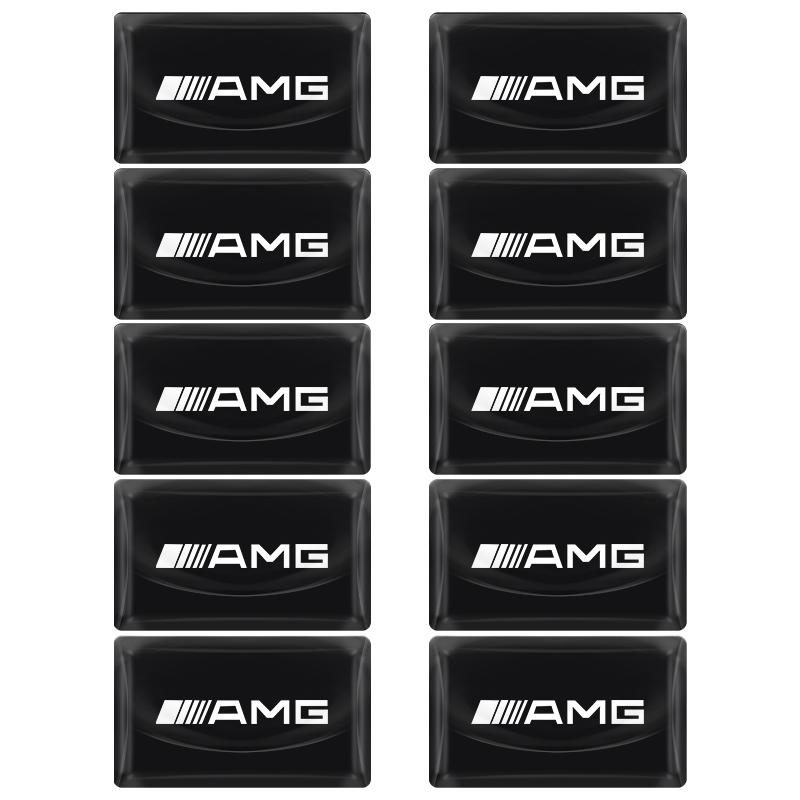 2/5/10Pcs Carbon Fiber Steering Wheel Car Logo Emblem 3D Stickers For Mercedes Benz AMG GLE GLS GLC CLA GLB ML C500 C200 C300 W204 W206 W205 W212 W203