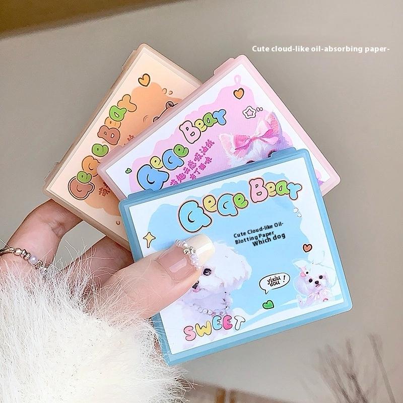 100Sheets Oil Blotting Papers With Case And Makeup Puff Oil Absorbing Sheets Bamboo Charcoal Face Oil Blotting Sheets For Makeup