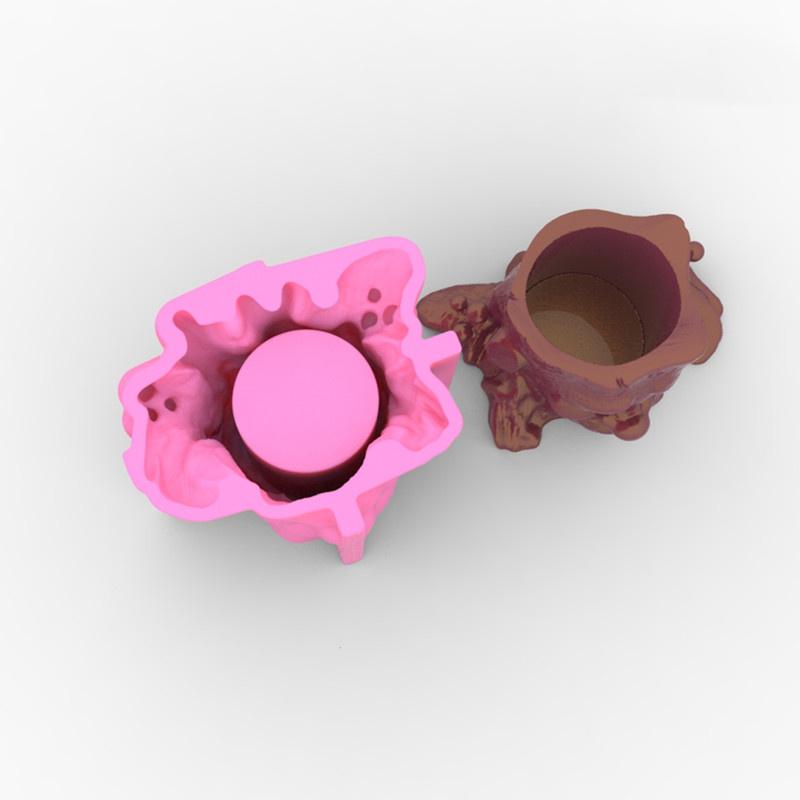 3D Silicone Molds Smiley Stump Silica Gel Mould Succulent Plant Pot Home Decor DIY Cactus Plaster Clay Resin Craft Tools