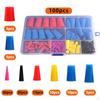 100Pcs Silicone Rubber Tapered Adapter,8 Sizes with Box Long Service Life High Temp Resistant