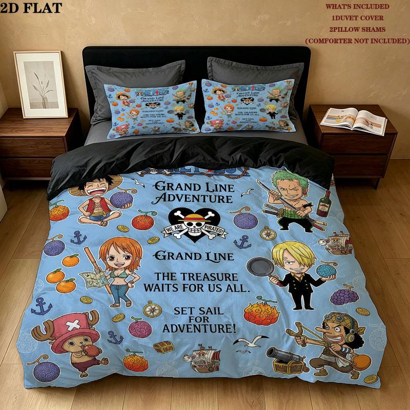 Juego de Colcha con Estampado de Una Pieza Funda de Colcha Funda de Almohada Regalo de Cumpleaños para el Hogar(1 * funda nórdica + 2 * fundas de almohada, sin núcleo)