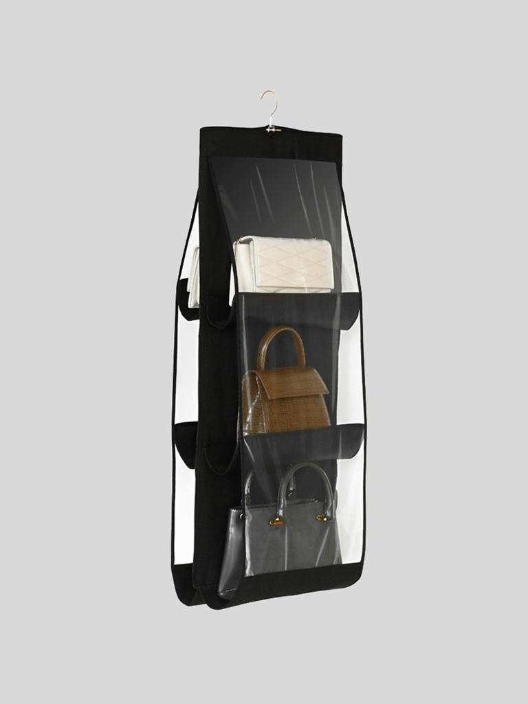 6-Grid Double-Layer Thick Transparent Bag Storage Hanging Bag Wardrobe Dustproof Three-Dimensional Hanging Bag Hanging Bag