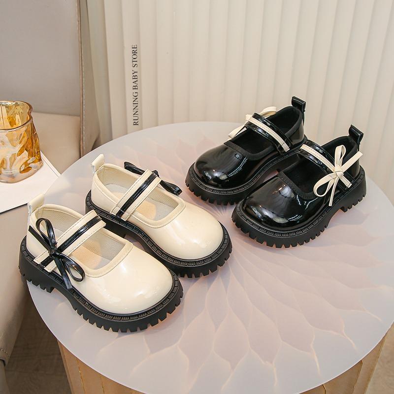 Glossy PU Leather Children Shoes Girl Comfortable Fashion Kids Casual Low Heels Shoes School Students Uniform Shoes Child I11038