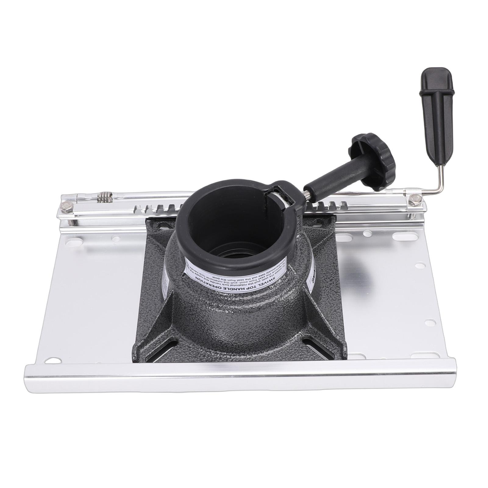 

Boat Seat Slider 5.51in Front Back Sliding Adjustment Aluminum Alloy with Handle and Locking Seat Mount for 2-7Celsius8 Inch Diameter Post