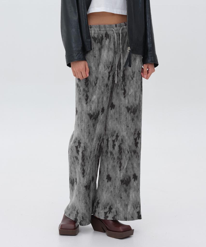 EN OR Smudge Velour Banding Pants - Gray
