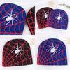 Autumn Winter Hip-hop Spider Web Knit Hat European American Style Unisex Warm Ear Protection Outdoor Wool Cap Black Blue