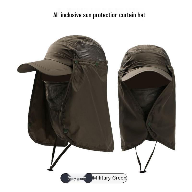 Unisex UV Protection Hat with Detachable Flap – Quick-Drying Sun Hat for Climbing and Fishing